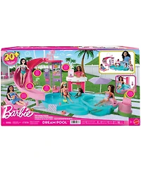 Barbie Dream Pool Playset with Slide and Bubbling Hot Tub 20 Plus Accessories Including Pet