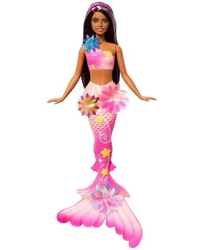 Barbie Flower Magic Mermaid Toy Doll with Surprise Blooming Flowers Feature and Headband Accessory