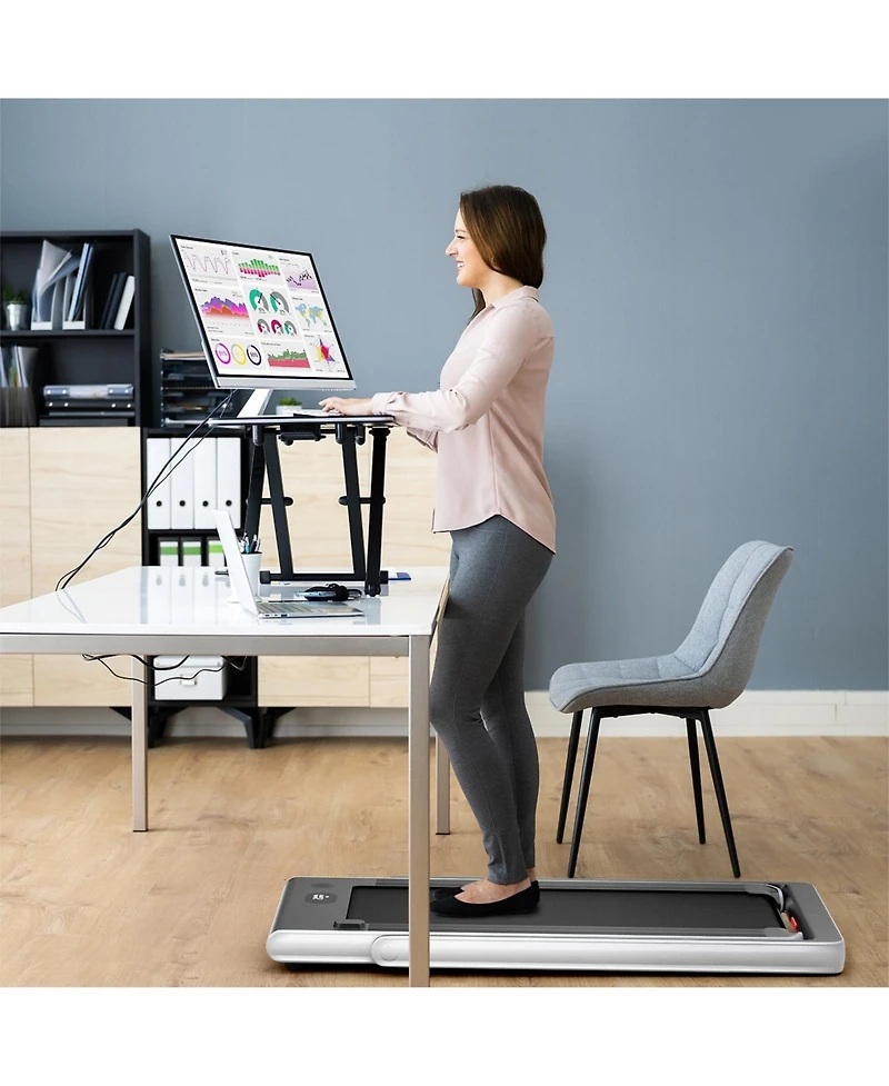 Akiudex 2-in-1 Folding Treadmill with Dual Display and Speaker