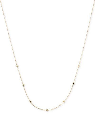 Polished Bead Singapore Link 18" Chain Necklace in 10k Yellow Gold