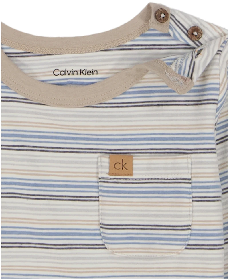 Calvin Klein Baby Boys 2-Piece Striped T-Shirt and Knit Joggers Set