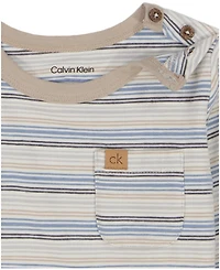 Calvin Klein Baby Boys 2-Piece Striped T-Shirt and Knit Joggers Set