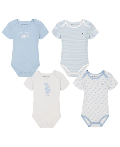 Tommy Hilfiger Baby Boys 4-Pack Short Sleeve Bodysuits