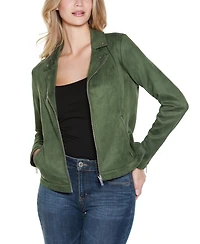 Belldini Women's Faux-Suede Moto Jacket