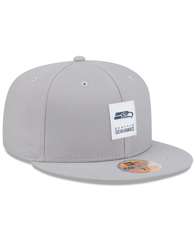New Era Men's Gray Seattle Seahawks 2025 Sideline 59FIFTY Fitted Hat