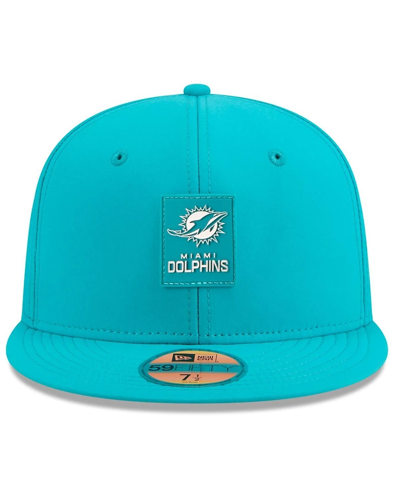 New Era Men's Aqua Miami Dolphins 2025 Sideline 59FIFTY Fitted Hat