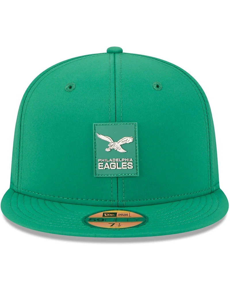 New Era Men's Kelly Green Philadelphia Eagles 2025 Sideline Throwback 59FIFTY Fitted Hat