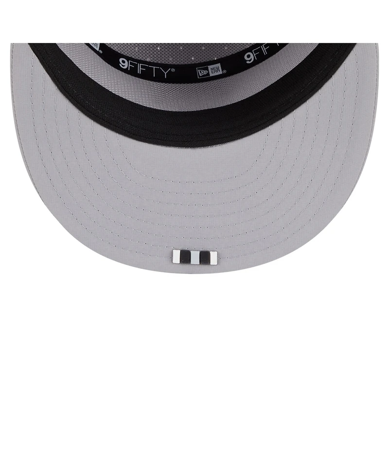 New Era Men's Gray Las Vegas Raiders 2025 Sideline Split Panel 9FIFTY Snapback Hat