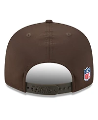 New Era Men's Brown Cleveland Browns 2025 Sideline Split Panel 9FIFTY Snapback Hat