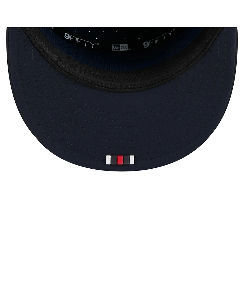 New Era Men's Navy Houston Texans 2025 Sideline H-Town Split Panel 9FIFTY Snapback Hat