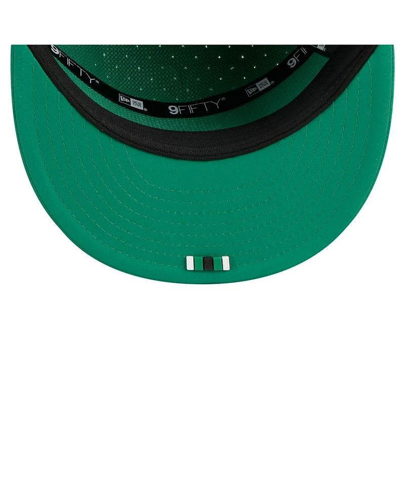 New Era Men's Kelly Green Philadelphia Eagles 2025 Sideline Throwback Split Panel 9FIFTY Snapback Hat