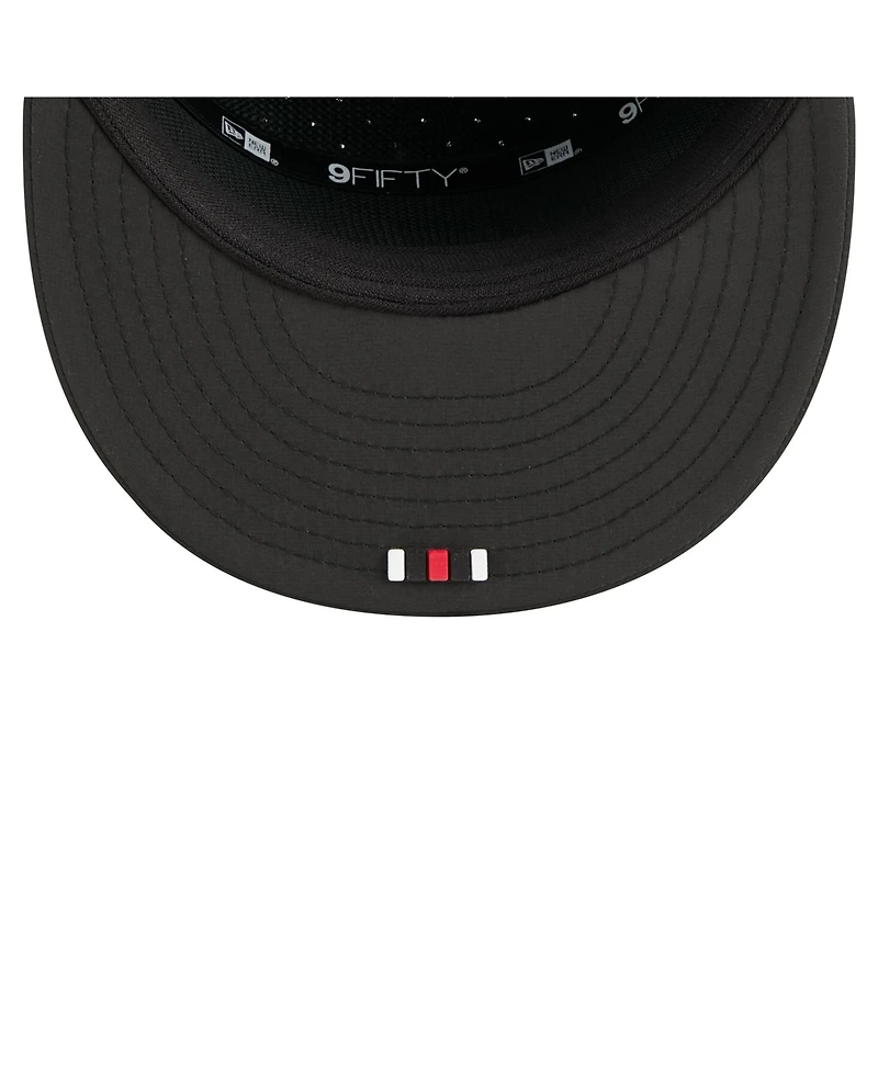 New Era Men's Black San Francisco 49ers 2025 Sideline Split Panel 9FIFTY Snapback Hat