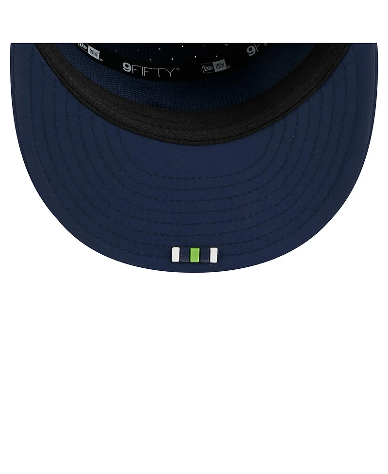 New Era Men's College Navy Seattle Seahawks 2025 Sideline Split Panel 9FIFTY Snapback Hat