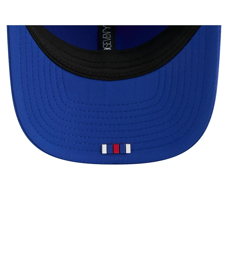 New Era Men's Royal New England Patriots 2025 Sideline Throwback 9SEVENTY Trucker Adjustable Hat