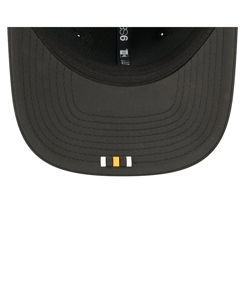 New Era Men's Black Pittsburgh Steelers 2025 Sideline Throwback 9SEVENTY Trucker Adjustable Hat