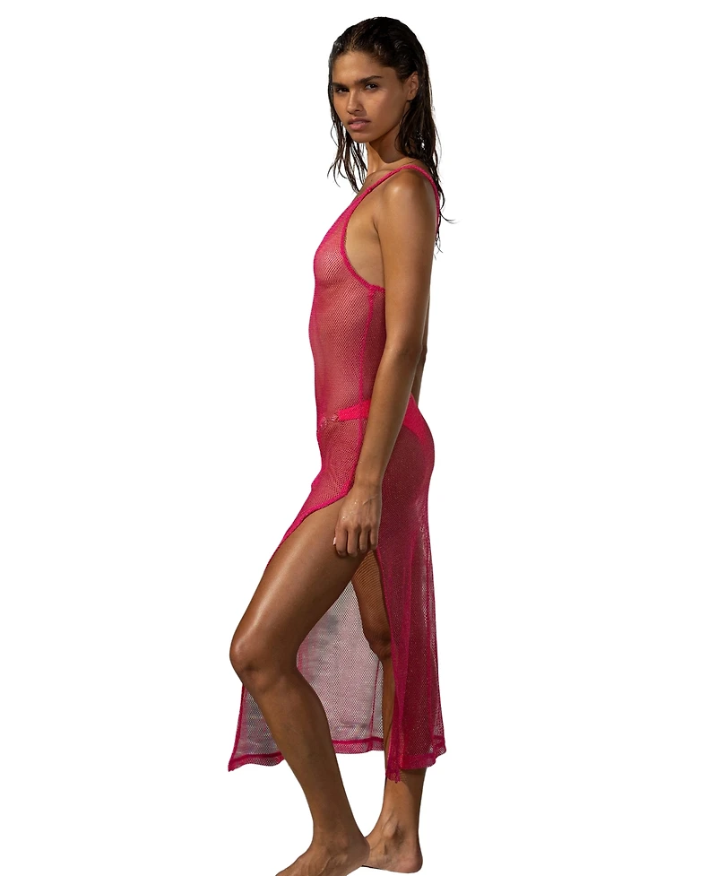 Beach Bunny Swimwear Women's Sheer Mesh Maxi Cover Up Dress