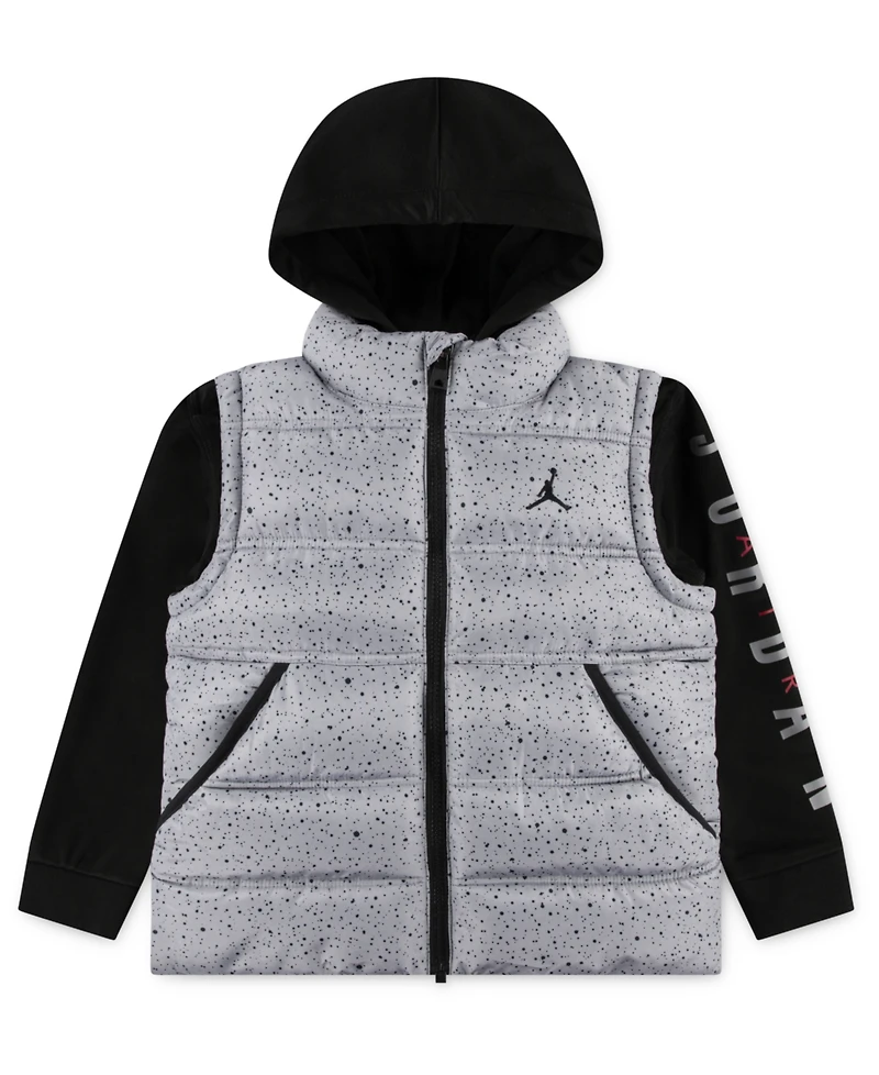Jordan Little and Toddler Boys Layered-Look Hooded Jacket