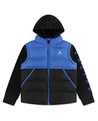 Jordan Little and Toddler Boys Layered-Look Hooded Jacket