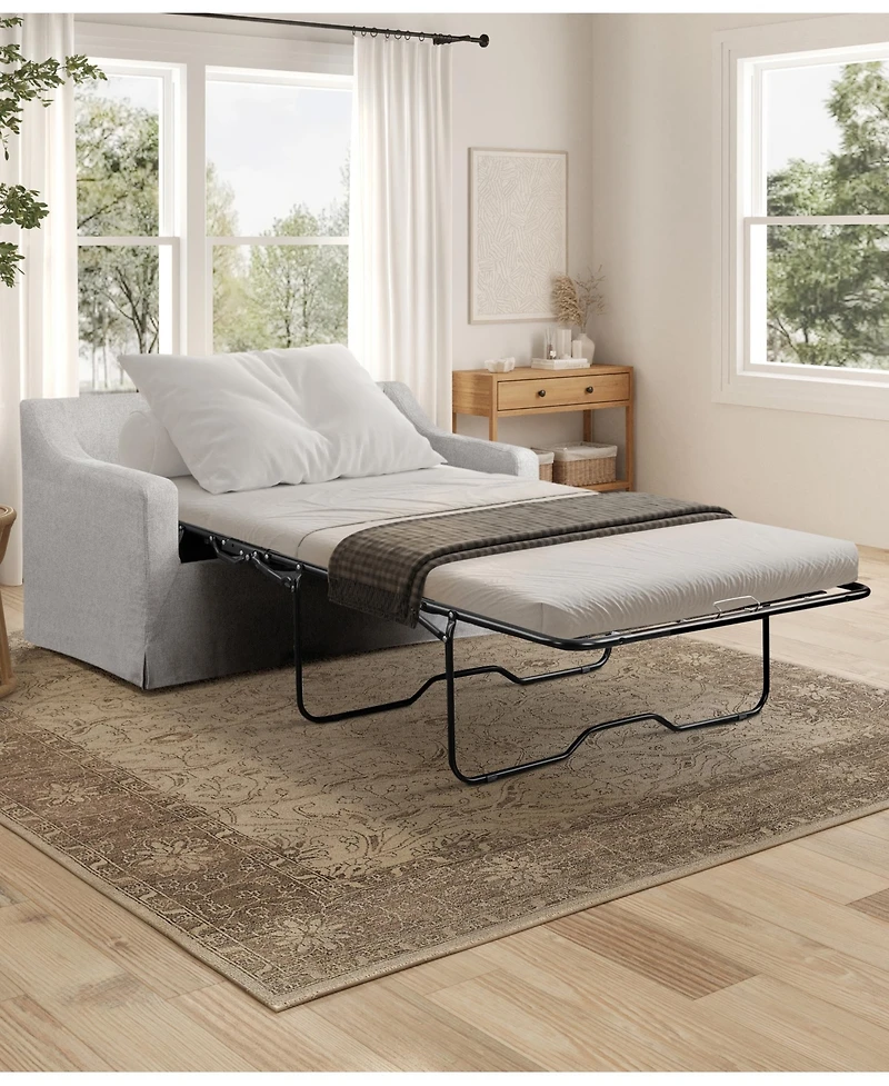 Serta 53.5" Polyester Hampstead Convertible Twin Sleeper Loveseat