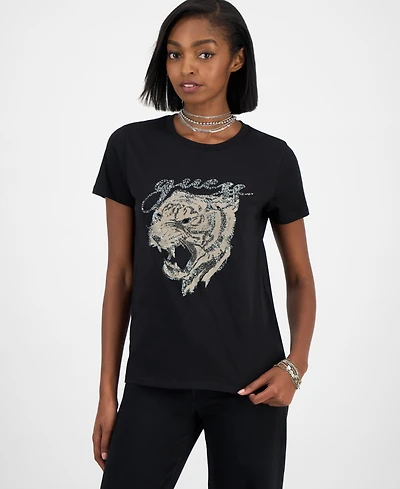 Guess Women's Tiger Face Easy Short Sleeves T-Shirt