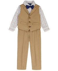 Nautica Baby Boys 4-Piece Heather Herringbone Shirt, Tie, Pant and Vest Set