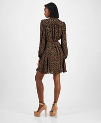 Guess Women's Wanda Long Sleeve Flare Dress