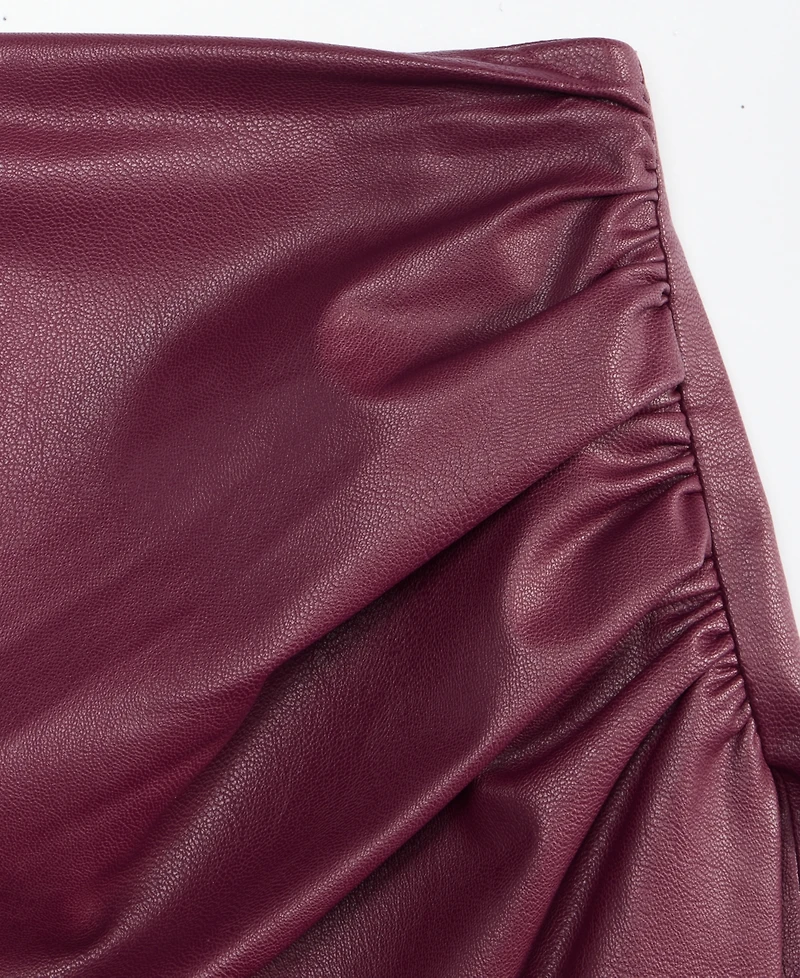 I.n.c. International Concepts Women's Faux-Leather Draped Skirt, Macy's Exclusive