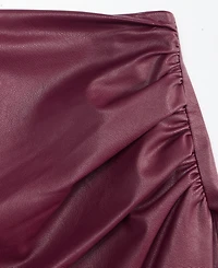 I.n.c. International Concepts Women's Faux-Leather Draped Skirt, Macy's Exclusive