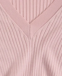 I.n.c. International Concepts Women's Ribbed V-Neck Sweater, Macy's Exclusive