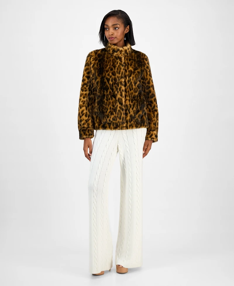 Guess Women's Luna Leopard Faux Fur Jacket