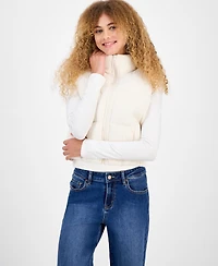 Sincerely Jules Juniors' Cable-Knit Puffer Vest