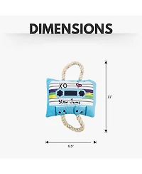 Retro Cassette Tape Squeaker Dog Chew Toy – Plush Dog Toy with Durable Texture, for Engaging Play and Cuddles