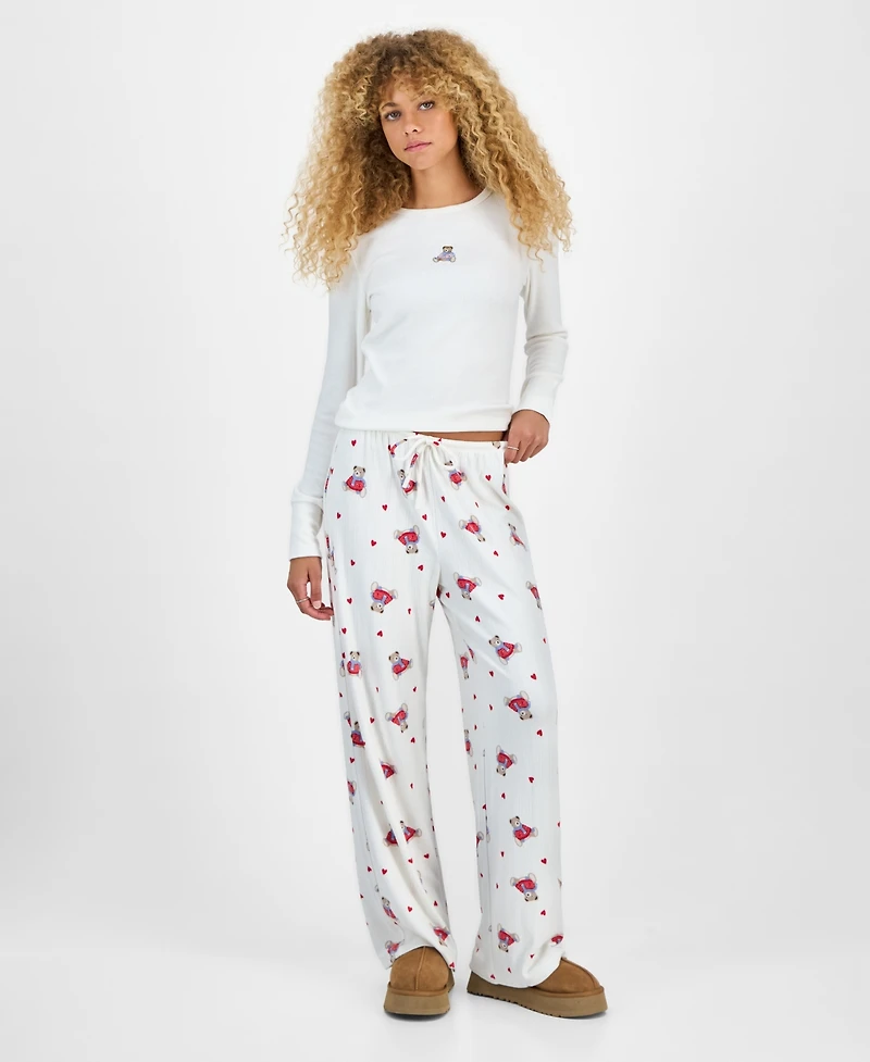 Hippie Rose Juniors' Printed Drawstring-Waist Lounge Pants