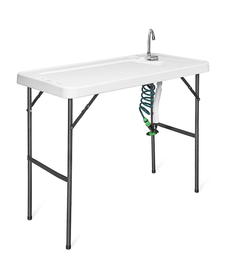 Akiudex folding cleaning sink faucet cutting camping table with sprayer