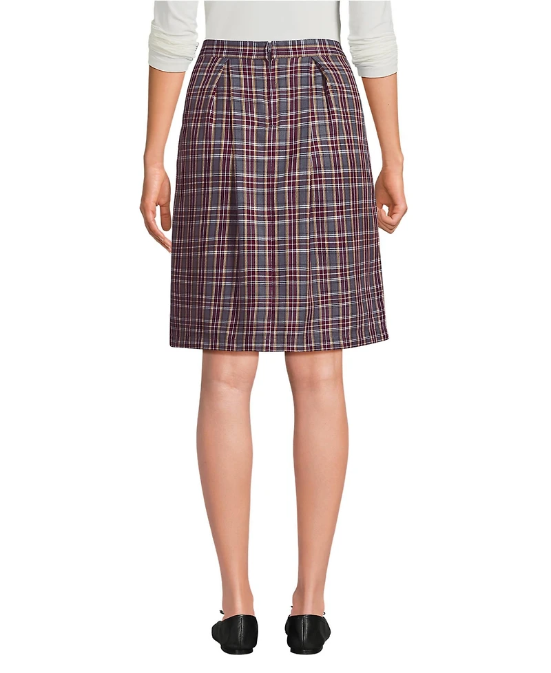 Lands' End Women's Top of Knee Plaid Skort