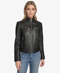 Andrew Marc Women's Mikel Racer Leather Jacket