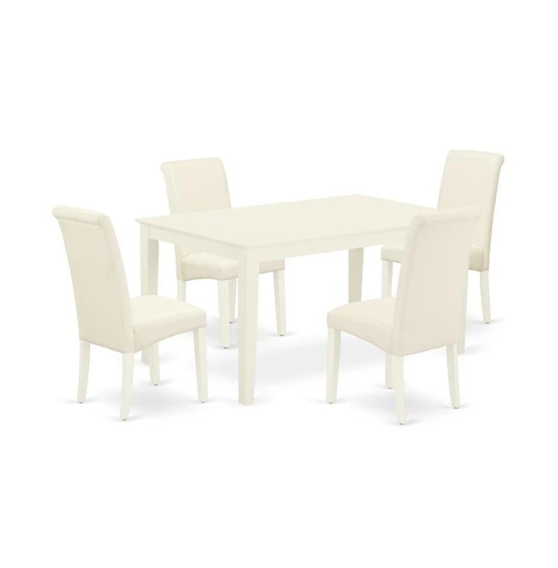 East West Furniture Dining Room Set Linen White