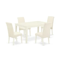 East West Furniture Dining Room Set Linen White