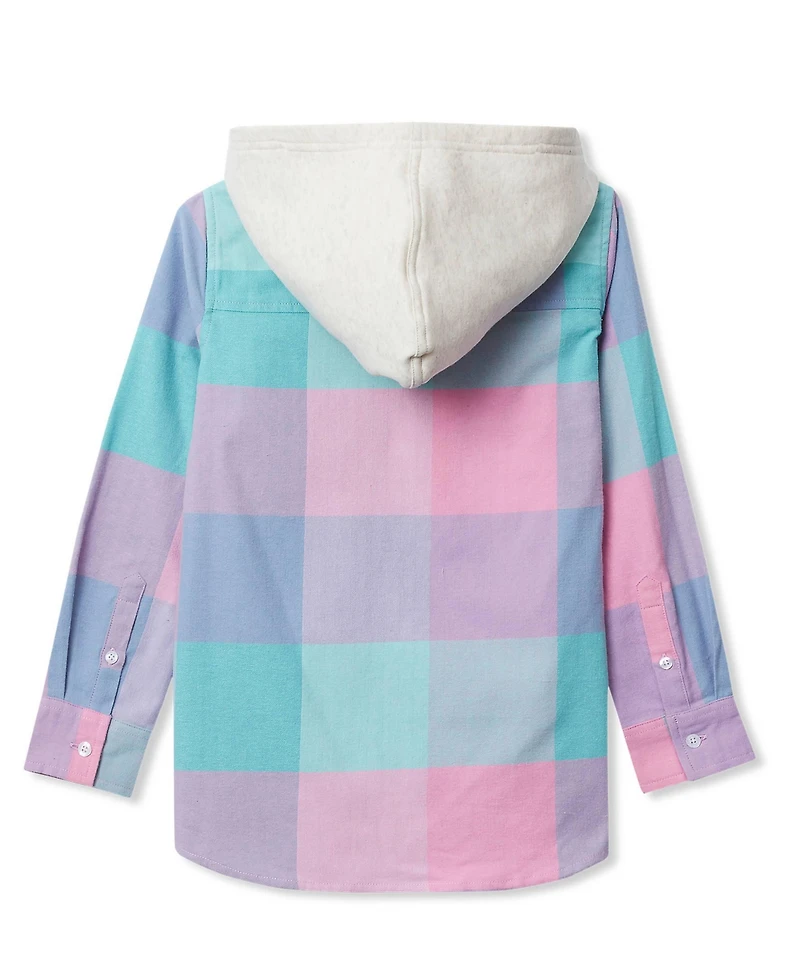 Lands' End Girls Long Sleeve Hooded Flannel