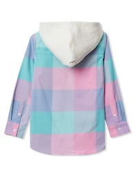 Lands' End Girls Long Sleeve Hooded Flannel