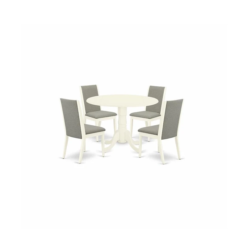 East West Furniture Dining Room Set Linen White