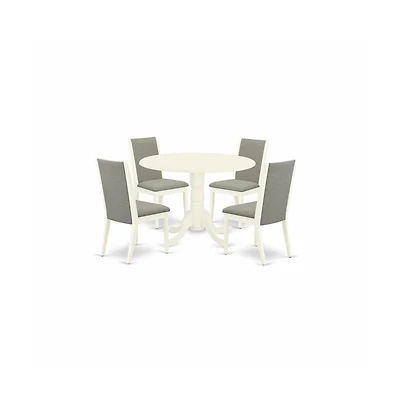 East West Furniture Dining Room Set Linen White