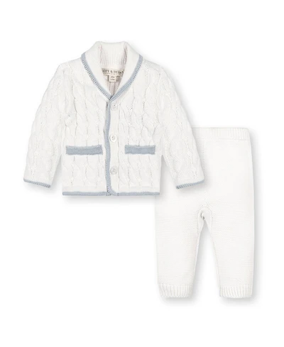 Hope & Henry Baby Organic Long Sleeve Shawl Collar Cardigan & Legging Sweater Set, Infant