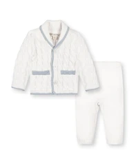 Hope & Henry Baby Organic Long Sleeve Shawl Collar Cardigan & Legging Sweater Set, Infant