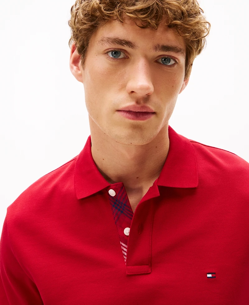 Tommy Hilfiger Men's Pique Placket Interest Regular Fit Polo Shirt