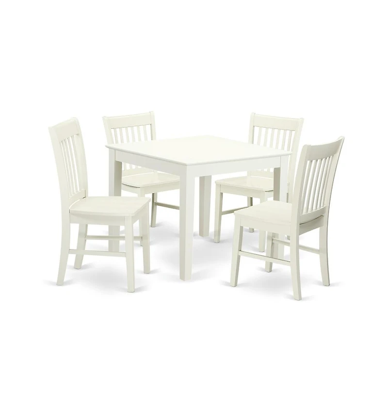 East West Furniture Dining Room Set Linen White