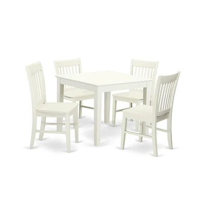 East West Furniture Dining Room Set Linen White