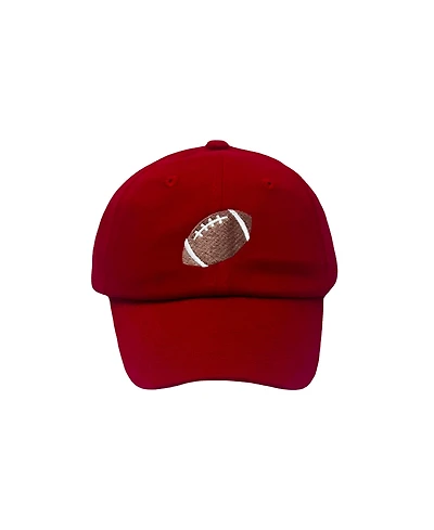 Bits & Bows Boys' Football Baseball Hat Red