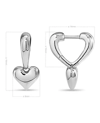 Devata Sweet Heart Huggie Hoop Earrings in Sterling Silver