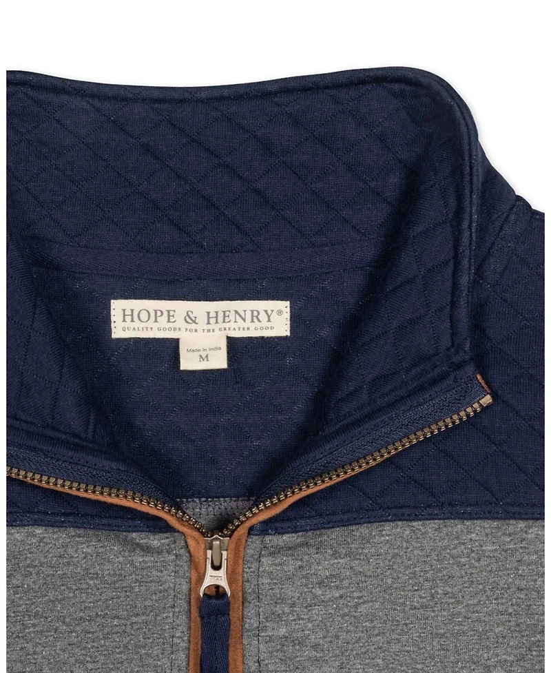Hope & Henry Little and Big Boys' Organic Long Sleeve French Terry Half-Zip Pullover